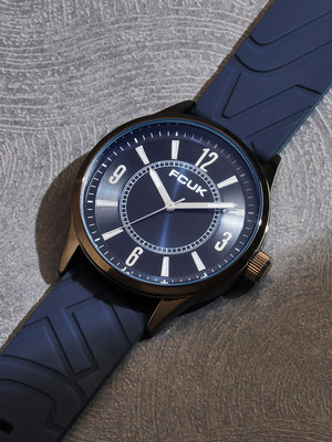 FCUK Éverin EVERIN FW25 Men’s Analog Watch with Gunmetal Case & Blue Silicone Strap Analog Watch  - For Men