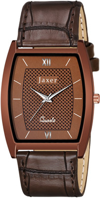 Jaxer Slim Square Shape Brown Dial Brown Leather Strap Analog Watch  - For Men