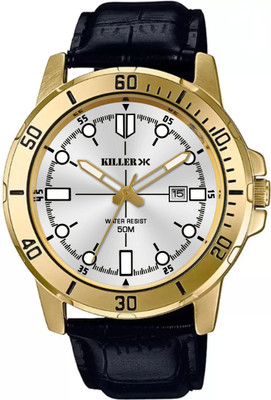 KILLER Killer 7009 Golden Silver Edition With Date on 3 Timewear 7009 Golden Silver Edition With Date on 3 and Special Golden Hands Used Analog Watch  - For Men