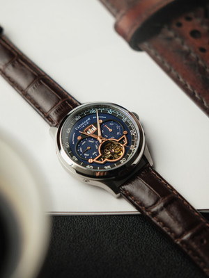 Earnshaw Baron Grand Date Calendar Open Heart Automatic Analog Watch  - For Men