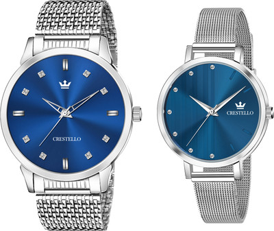 CRESTELLO CRCM-001-103-BLUE Analog Watch  - For Couple