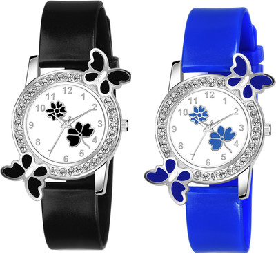 KIARVI GALLERY Butterfly Stylish Designer Flower Dial PU Strap Analog Watch for Girl and Women Analog Watch  - For Women