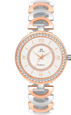 IIK Collection IIK-3095W Women Watches White Dial With Silver & RoseGold Bracelet Strap Girls Analog Watch  - For Women