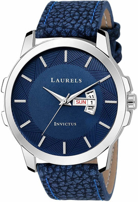 LAURELS Leatherite Strap Walrus Invictius Day And Date Analog Watch  - For Men