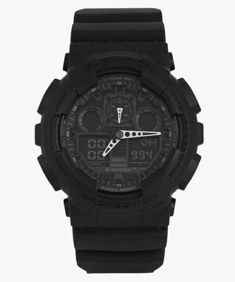 CASIO GA-100-1A1DR G-SHOCK GA-100-1A1HDR Black Dial Resin Strap Analog-Digital Watch  - For Men