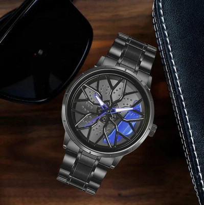 Hezoc Spinnig Wheel Watch Spinning Watch Quartz Men Rim Car Wheel Watches Analog Watch  - For Men & Women