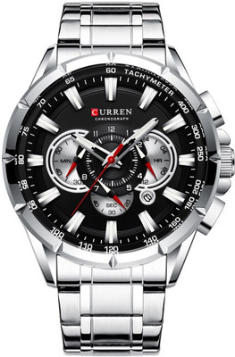 Curren CR-8363-Silver Black Analog Watch  - For Men