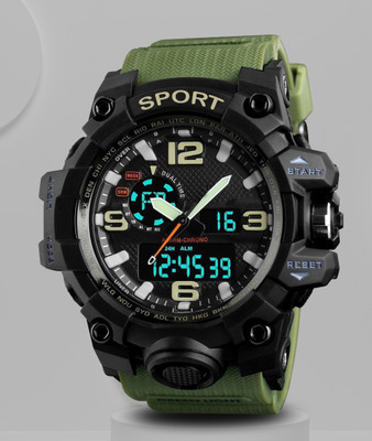 Harbor Trendsetting green PU strap watch for boys who love sports Analog-Digital Watch  - For Boys