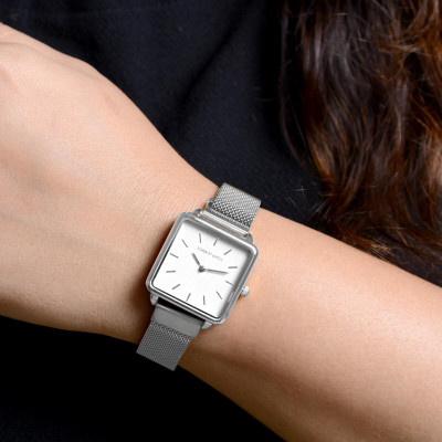 Joker & Witch Joker and Witch Vintage Square White Dial Silver Magnetic Watch Analog Watch  - For Women