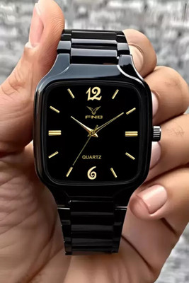 FNB FN-9102-BLK Elegant Series Square Analog Quartz For Men/Boys Analog Watch  - For Men