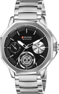 FENTON WATCHES FENTONb-80122 Time Collection Multi-Function Chronograph Watch, Black Dial Analog Watch  - For Men