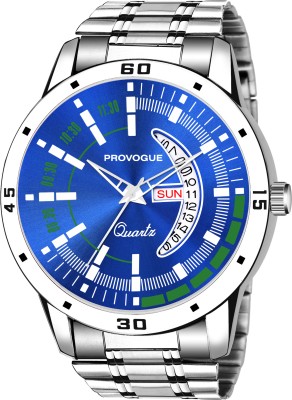 PROVOGUE Day and Date Functioning Steel Quartz Analog Watch  - For Men