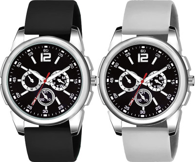 casera 883 -2 combo Pack Of 2 Multi Color Soft Rubbers Strap Analog Wrist Watches For Men Analog Watch  - For Boys