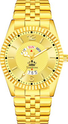 LIMESTONE Legacy Series Original Gold Plated Day & Date Functioning Quartz Legacy Series Original Gold Plated Day & Date Functioning Quartz Analog Watch  - For Men