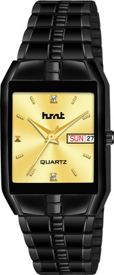 hsnt PREMIUM QUALITY BLACK COLORED PLATED DAY & DATE FUNCTIONING WATCH FOR MEN&BOYS PREMIUM QUALITY HMTS BLACK COLORED PLATED DAY&DATE FUNCTIONING WATCH FOR MEN&BOY Analog Watch  - For Men