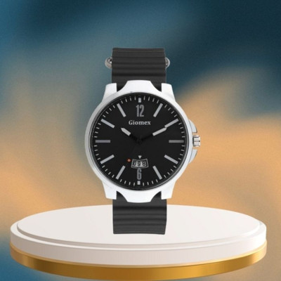 Giomex Party wear 6-12 Black Zik-Zak Black Strap Analog Watch Analog Watch  - For Men