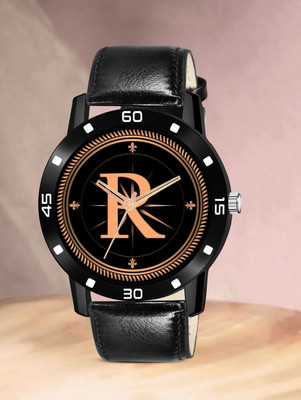 FEMEO ALPHA-R-AVO-BLK-L-1 Alpha Heritage Collection R Black Strap Watch for Man & Boys Analog Watch  - For Men