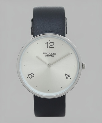 SONATA Poze Silver Dail Silver Strap Analog Watch  - For Men