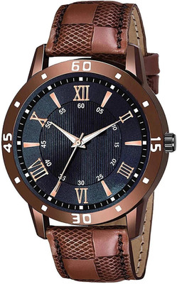 SHURAI Rowman Black Brown Starp Stylish Attractive Brown Roman Analog watces Analog Watch  - For Men