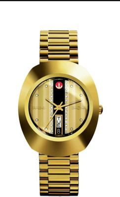 Glowme RADO GLOWME Diastar Analogue Men's Watch (Gold Dial Colored Strap Analog Watch  - For Men