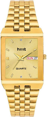 hrnt HMTG-W9136 Trendy 9136-Hands Original Golden Plated Day & Date Golden Watch Analog Watch  - For Men