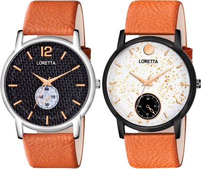 Loretta Chronograph Slim Dial Tan Color Leather Belt Sporty Look Analog Watch  - For Men