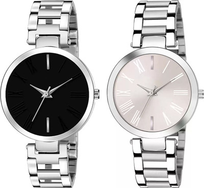 LEBENSZEIT ladies 2022 Luxury Designer Watch Steel Chain New Model Combo Analog Watch  - For Girls
