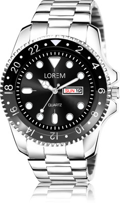 LOREM LR129 Black Day-Date Function Casual Analog Watch For Men LR129 Analog Watch  - For Men