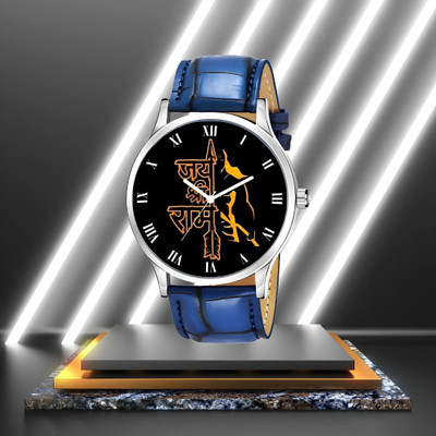 MAHAVIRA COLLECTION Blue13_leather_god image Analog Watch  - For Men