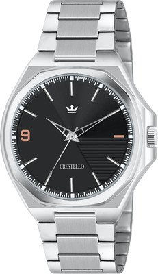 CRESTELLO CR-GR043-BLK-CH Stainless Steel Chain Analog Watch  - For Men