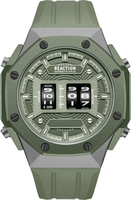 Kenneth Cole Reaction New Collection Hr:Min:Sec Function Green OCTAGON Dial Analog Watch  - For Men