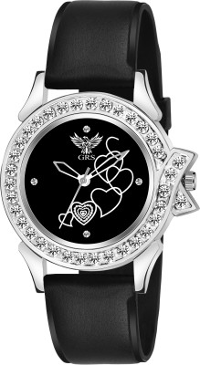 GRS Analog Watch - For Women X Dimond Black Hart Analog Watch - For Women X Dimond Black Hart Analog Watch  - For Men & Women