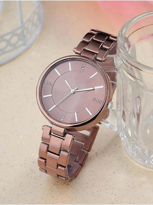 just like 150=R Diamond Studded Dial Gold Colored Stylish Bracelet Strap Analog Watch  - For Women