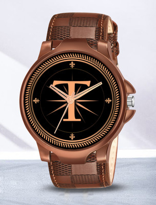 PRATHSY ALPHA-T-3K-BRW-CHL-1 Alpha Heritage Collection T Brown Strap Watch for Man & Boys Analog Watch  - For Men