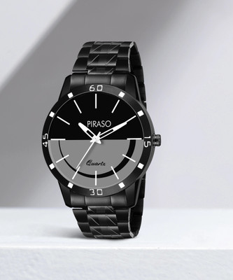 PIRASO 54-BK-CK MATTE PIRASO ANALOG BLACK DIAL AND BLACK CHAIN WATCH FOR MEN Analog Watch  - For Men