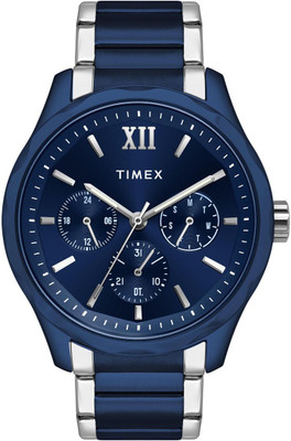 TIMEX TW0TG7638 Blue Round Dial Quartz Analog Watch  - For Men