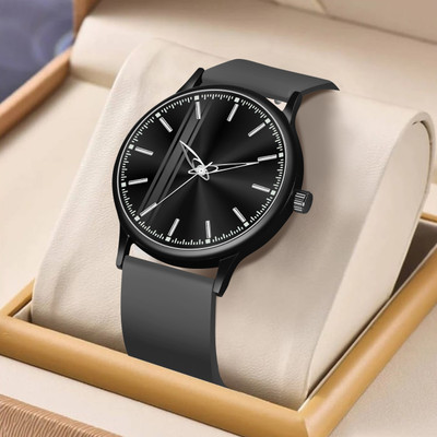 SPLAZOS Minimalist Slim Series | Smart Clip | Soft Silicon Dark grey| Analog Watch  - For Boys