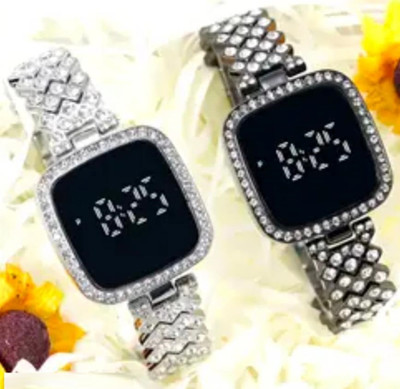 DSS COLLECTION Combo of Two Touch Sensor Diamond Design Square Digital Watch for Girls n Womens Digital Watch  - For Boys & Girls