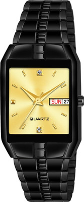 HMT DLX HMT DLX 9151 GOLD BLACK Exclusive Premium Gold Plated Dial GOLD Black Chain Day & Date Functioning Analog Watch  - For Men