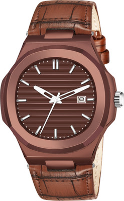 MIVAAN LDB 286 Men's Analog Watch with Leather Strap. Patek Style with Date Display Analog Watch  - For Men