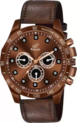 PIRASO RSSL 2026 BROWN STRAP PIRASO PREMIUM BROWN DIAL & LEATHER STRAP ANALOG WATCH FOR MEN Analog Watch  - For Men