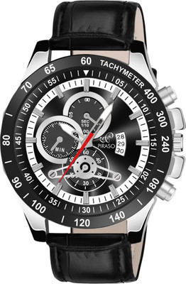 PIRASO RSSL 2025 BLACK SILVER BLACK STRAP ANALOG WATCH DATE DISPLAY BLACK SILVER DIAL AND BLACK STRAP(WATCH FOR MEN&BOY) Analog Watch  - For Men
