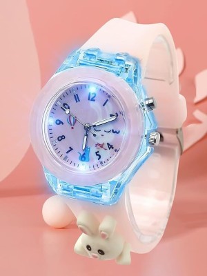 GLENVIT-X P-1 3D Cartoon Kids Pink Printed Dial Pink Glow in Dark For Age 3-13 Years Girls Analog Watch  - For Girls