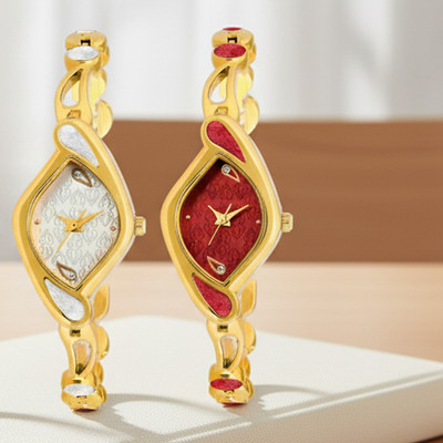 kairova Luxury Contrast Dial Bangle Combo Watch for Women Analog Watch  - For Girls