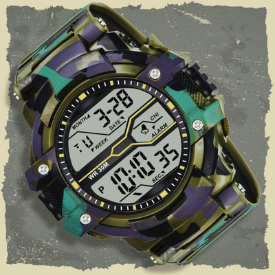 HALA ARMY Military Watch Multi-Function Stylish Sports Silicon Strap Attractive Look Digital Watch  - For Boys