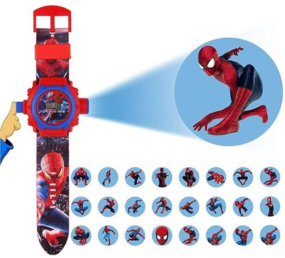 Elhify Projector Watch for Kids Unique 24 Images Digital Display Projector 24 Projector Photo Series Digital Spiderman Kids Watch Digital Watch  - For Boys & Girls