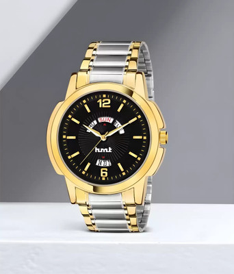 HMT DLX SMW 440GP Silver dial 2-tone chain Exclusive Premium Silver Plated Dial Gold Two Tone Chain Day & Date Functioning Analog Watch  - For Men