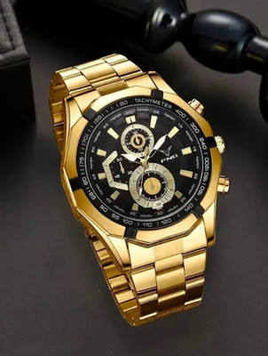 house of common EDY-GoldChain-1801 Elegant Series Square Analog Quartz For Men/Boys Analog Watch  - For Men