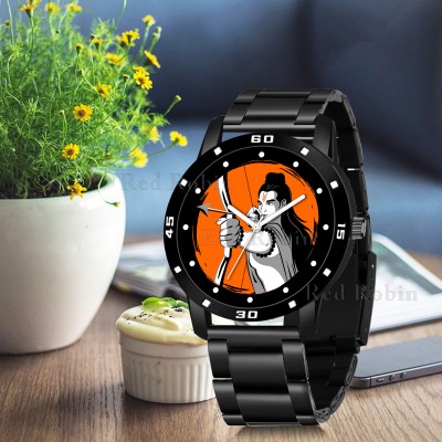 Sky Mart SHREE-RAM-AVO-BLK-CDBLK SHREE RAM Design Stylish Strap Wrist Watch for Hindu Men and Boys Analog Watch  - For Men