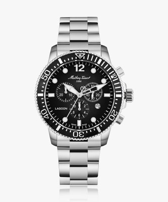 Mathey-Tissot H123CHAN Swiss Made Lagoon Chronograph Quartz Black Dial Analog Watch  - For Men